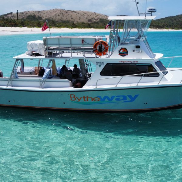 a small boat in a large body of water