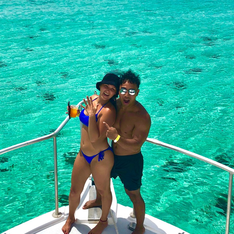 a woman that is standing in the water