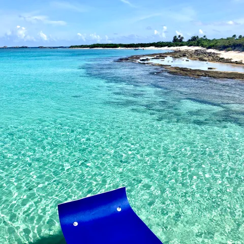 a body of water next to the ocean