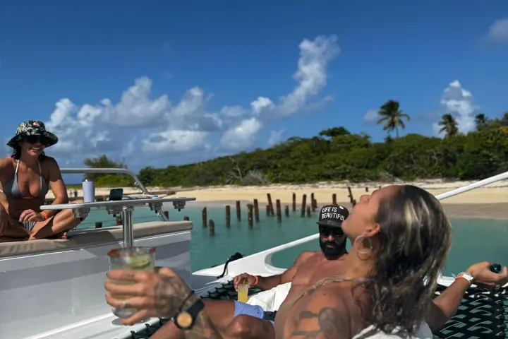 a group of people on a boat