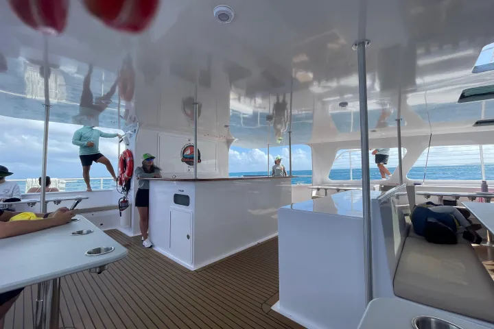 a boat sitting on top of a table