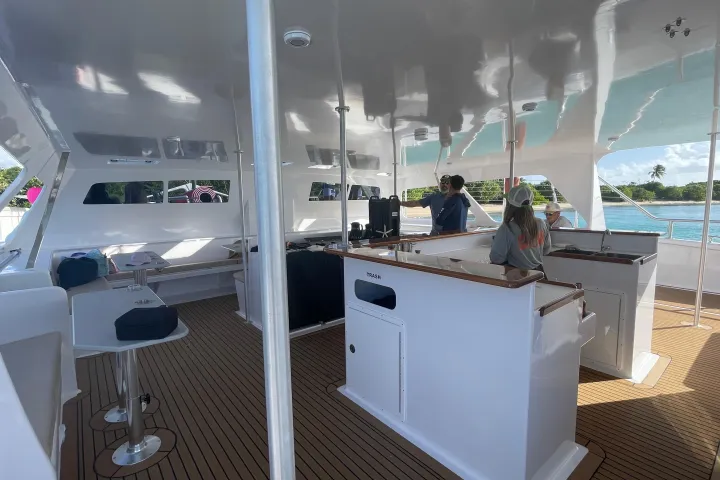 a close up of a boat