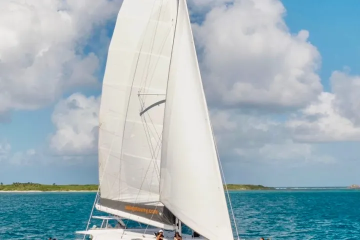 a small boat in a large body of water