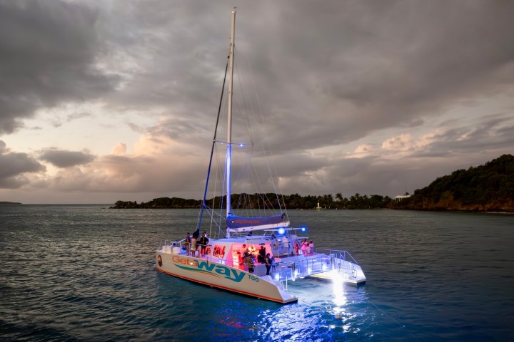 a small boat in a body of water